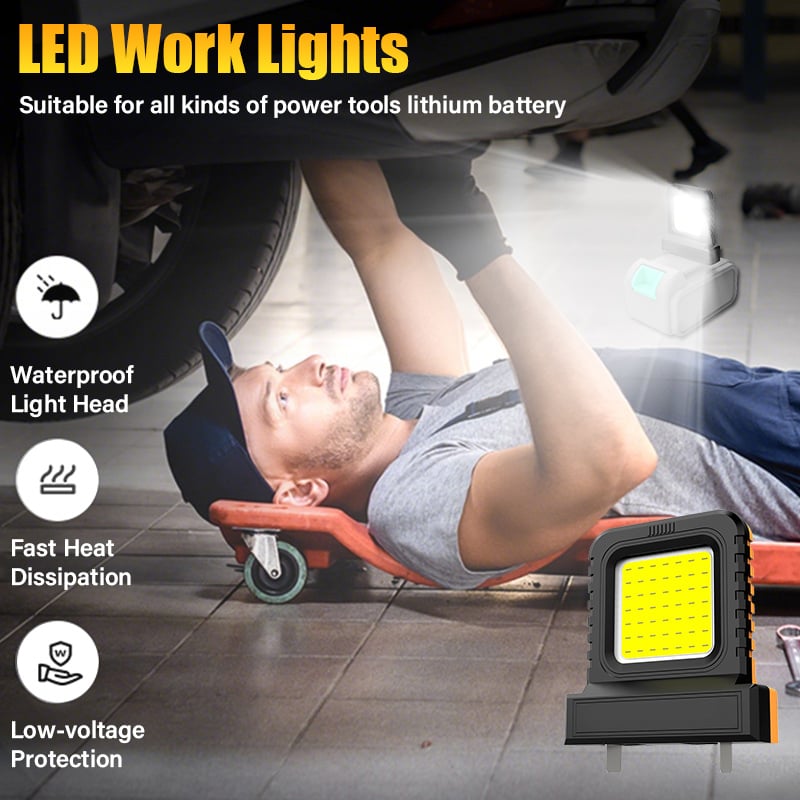 High brightness floodlight - for all power tool batteries