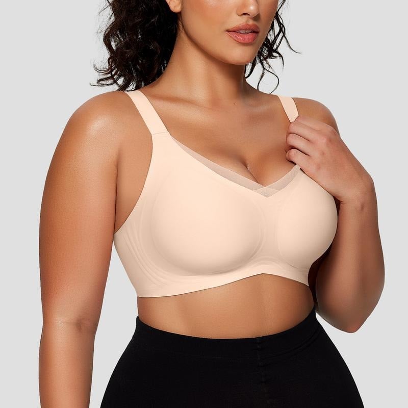 Women Wireless V-Neck Mesh Bralette