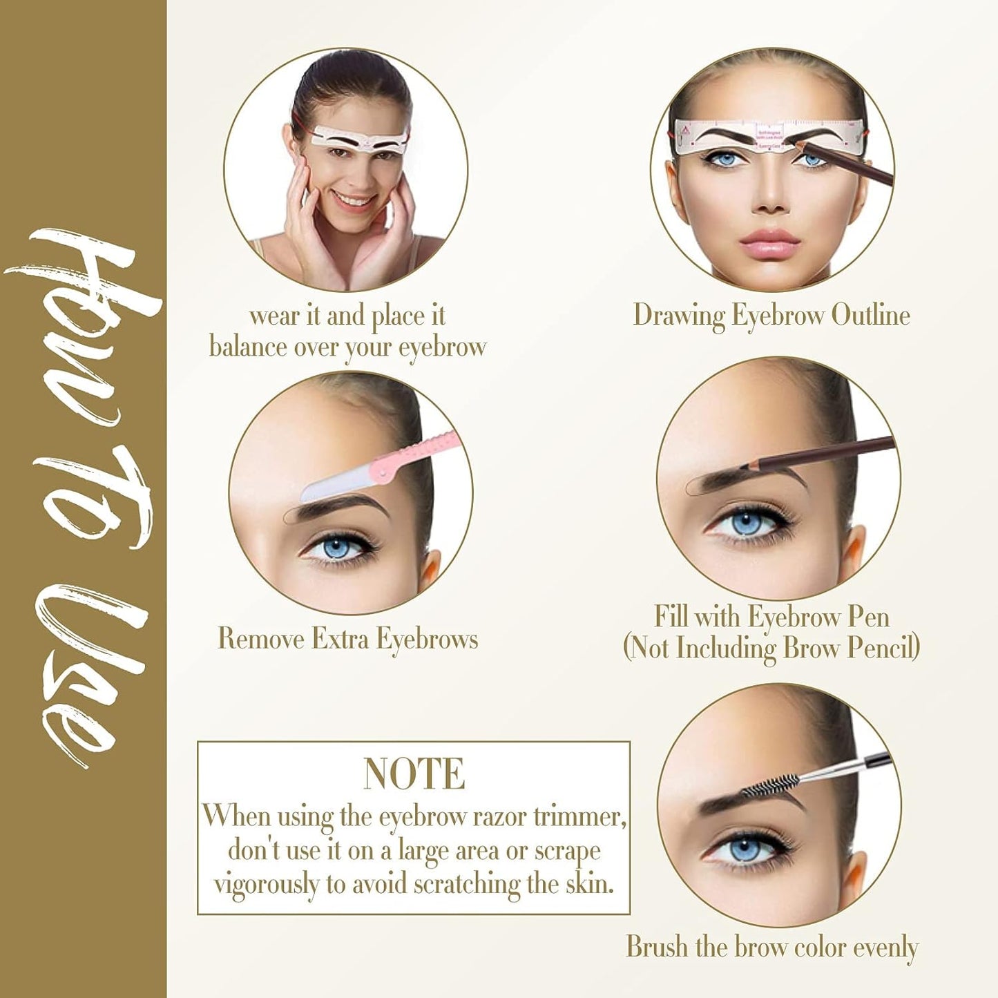 Reusable Eyebrow Stencil Shaper Kit (14-pack)