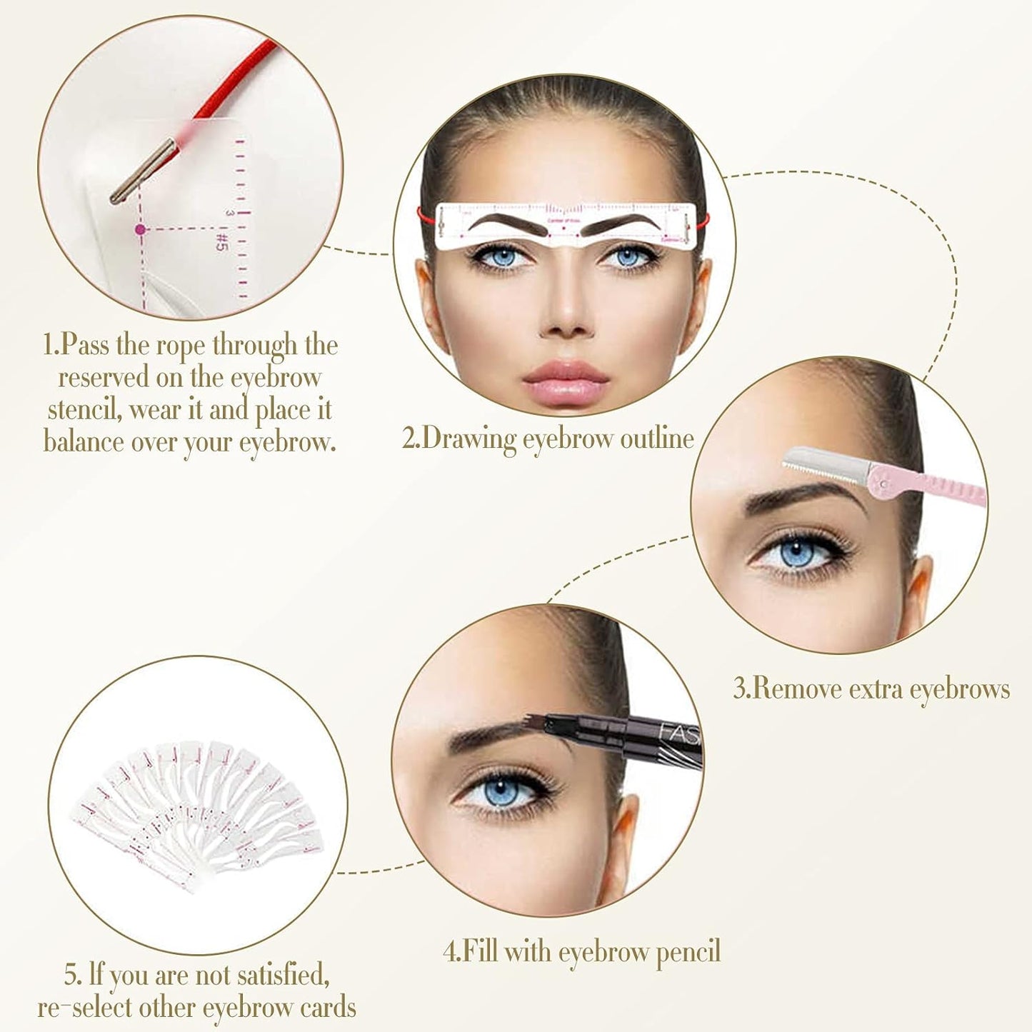 Reusable Eyebrow Stencil Shaper Kit (14-pack)