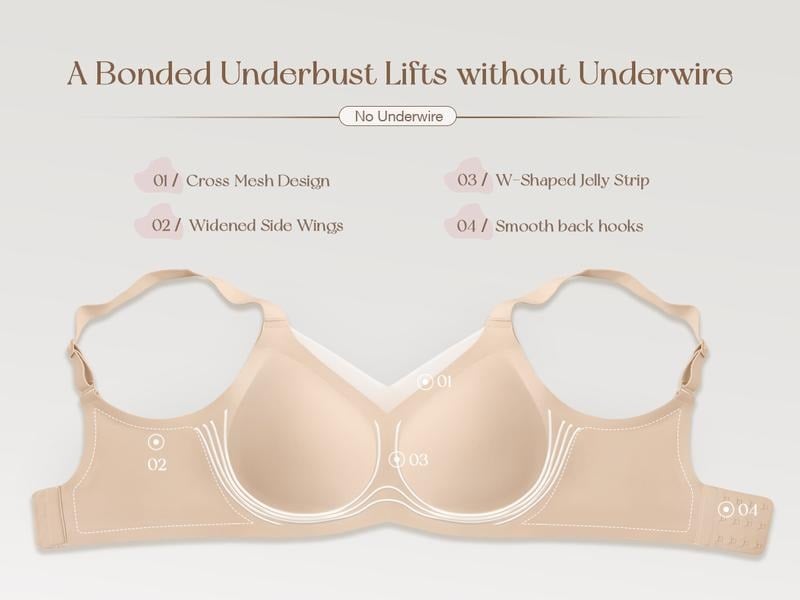 Women Wireless V-Neck Mesh Bralette
