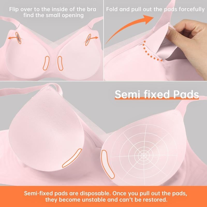 Women Wireless V-Neck Mesh Bralette