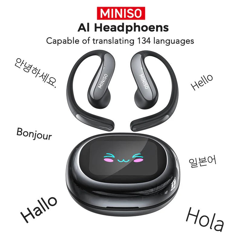 Wireless Bluetooth Translator Earphones, Featuring a Color Touchscreen, Ergonomic Design, 40-Hour Battery Life