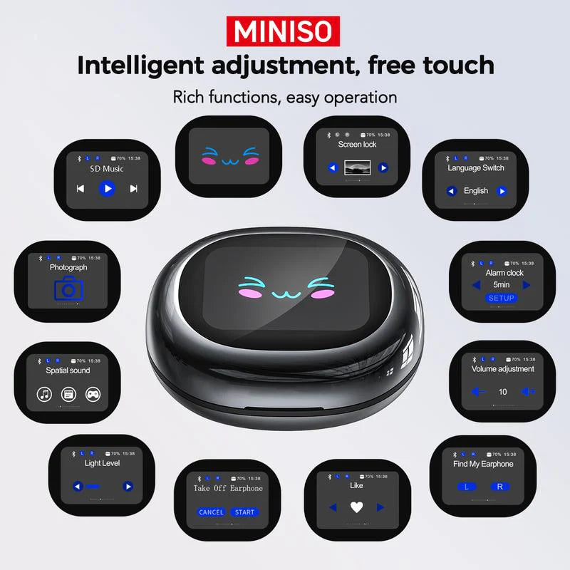 Wireless Bluetooth Translator Earphones, Featuring a Color Touchscreen, Ergonomic Design, 40-Hour Battery Life