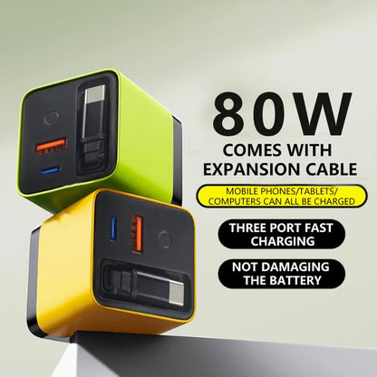 Promotion 49% OFF- 3 in 1 Charger Retractable 80W MAX Fast