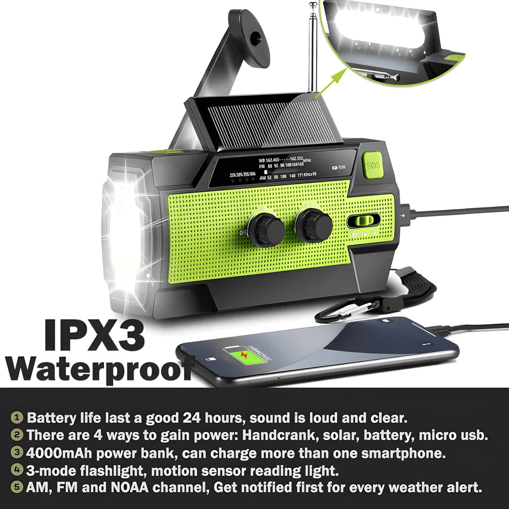 Emergency Solar Powered Radio All-In-One Radio