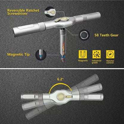 24 in 1 DlY Screwdriver Set Magnetic Compact and Portable Ratchet Screwdriver