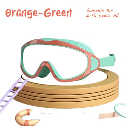 HD children's large frame waterproof and anti-fog swimming goggles