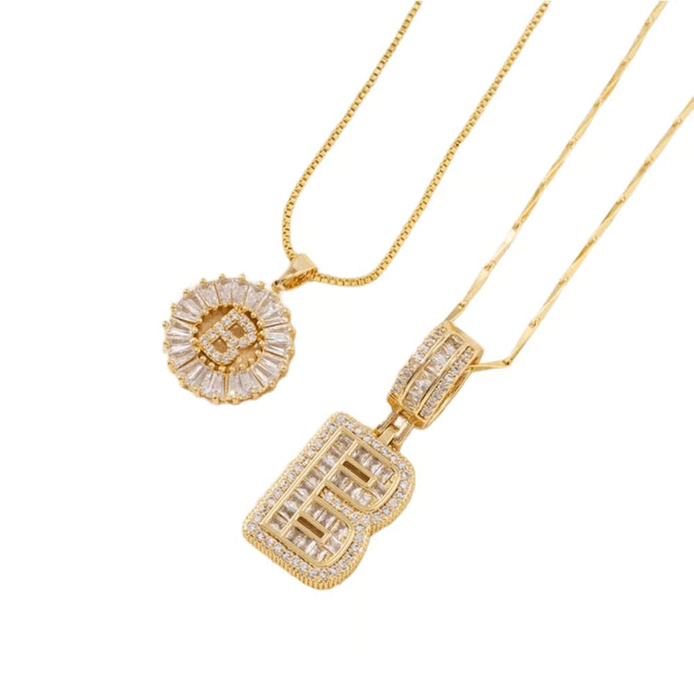 Initial Letter Pendant Necklaces