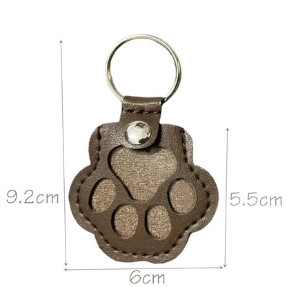 Pet Paw Shaped Leather Keychain