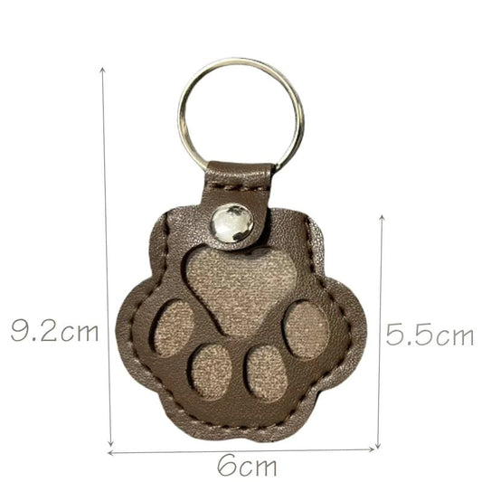 Pet Paw Shaped Leather Keychain