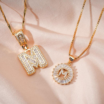 Initial Letter Pendant Necklaces
