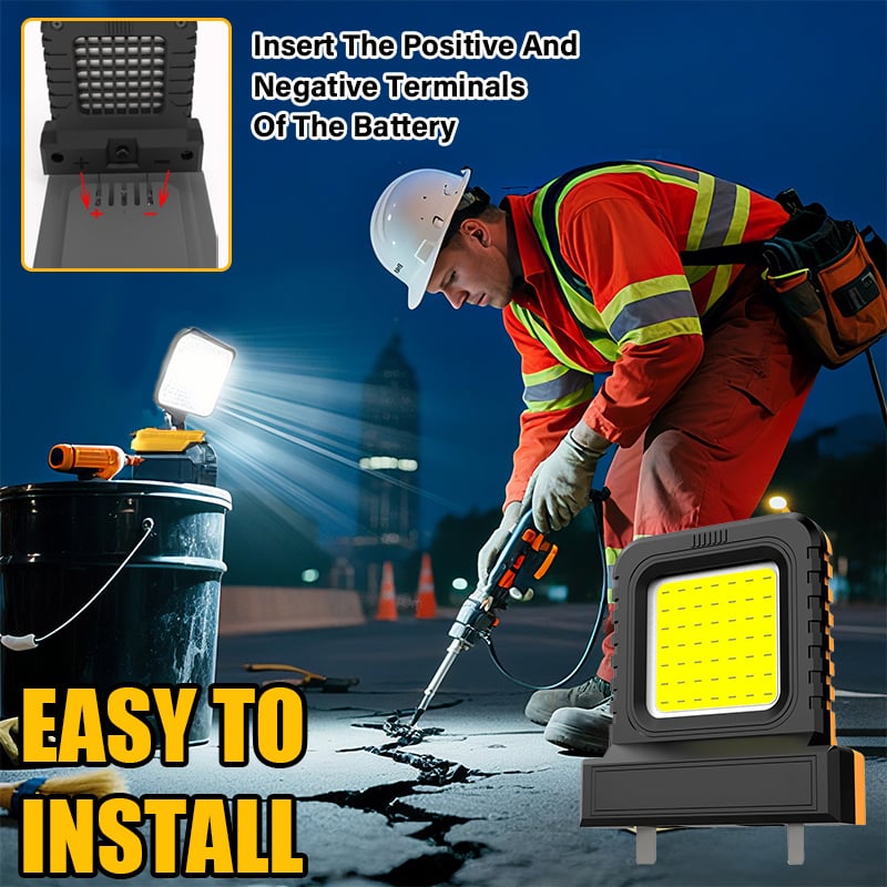 High brightness floodlight - for all power tool batteries