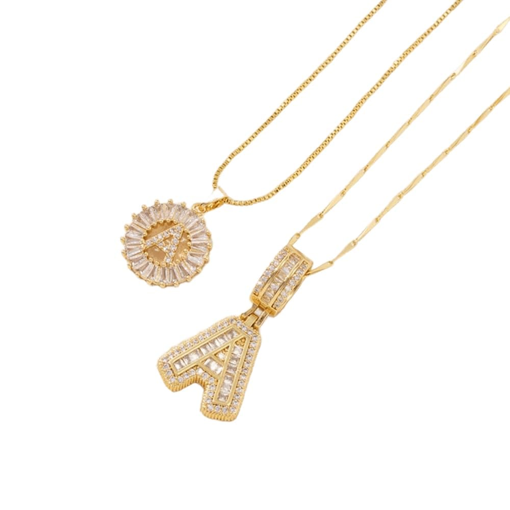 Initial Letter Pendant Necklaces