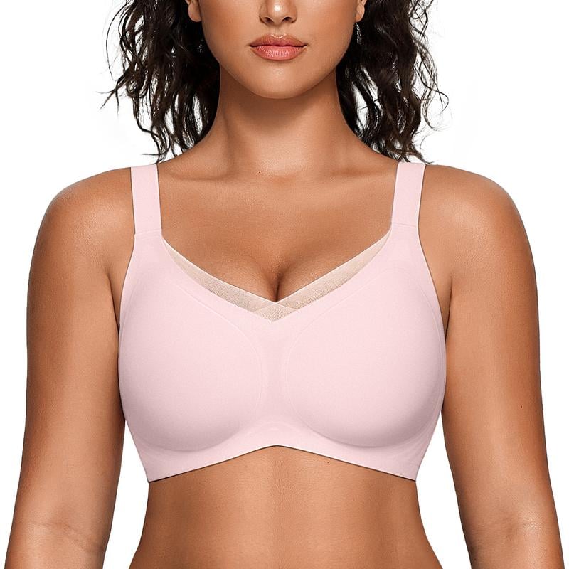 Women Wireless V-Neck Mesh Bralette