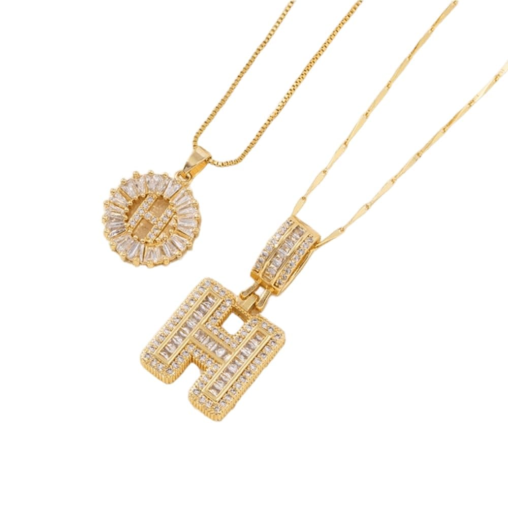 Initial Letter Pendant Necklaces