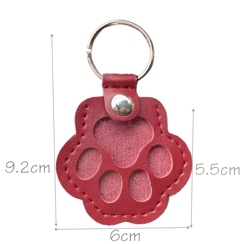 Pet Paw Shaped Leather Keychain