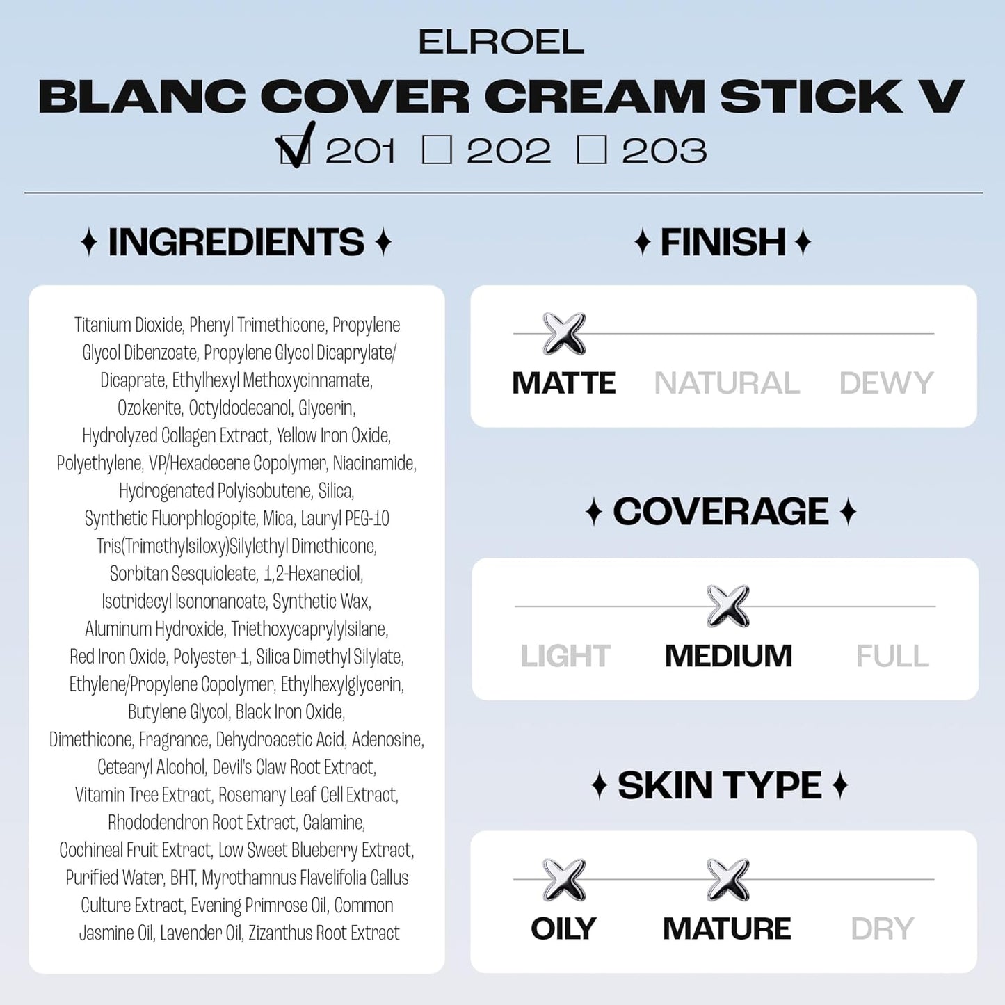 Cream Stick V White Korean Color-Changing Foundation Stick with Volufiline
