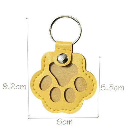 Pet Paw Shaped Leather Keychain