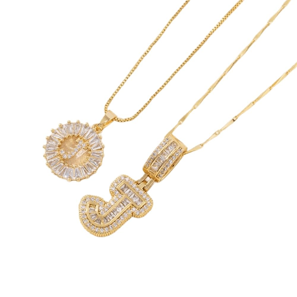 Initial Letter Pendant Necklaces