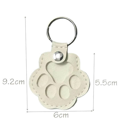 Pet Paw Shaped Leather Keychain
