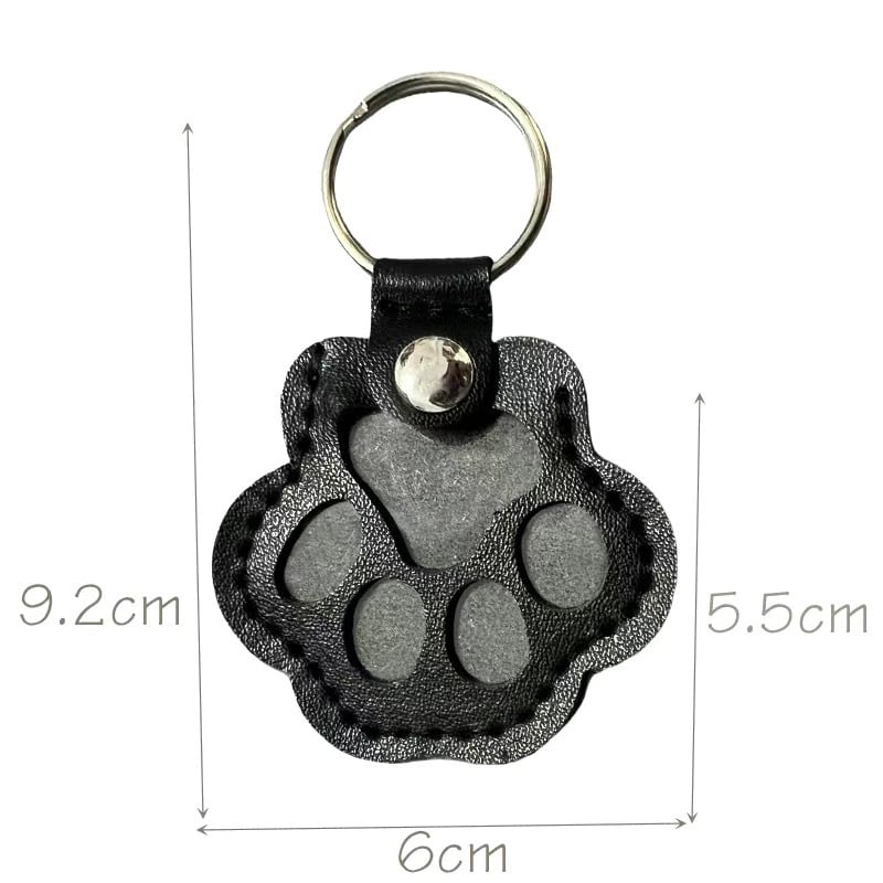 Pet Paw Shaped Leather Keychain