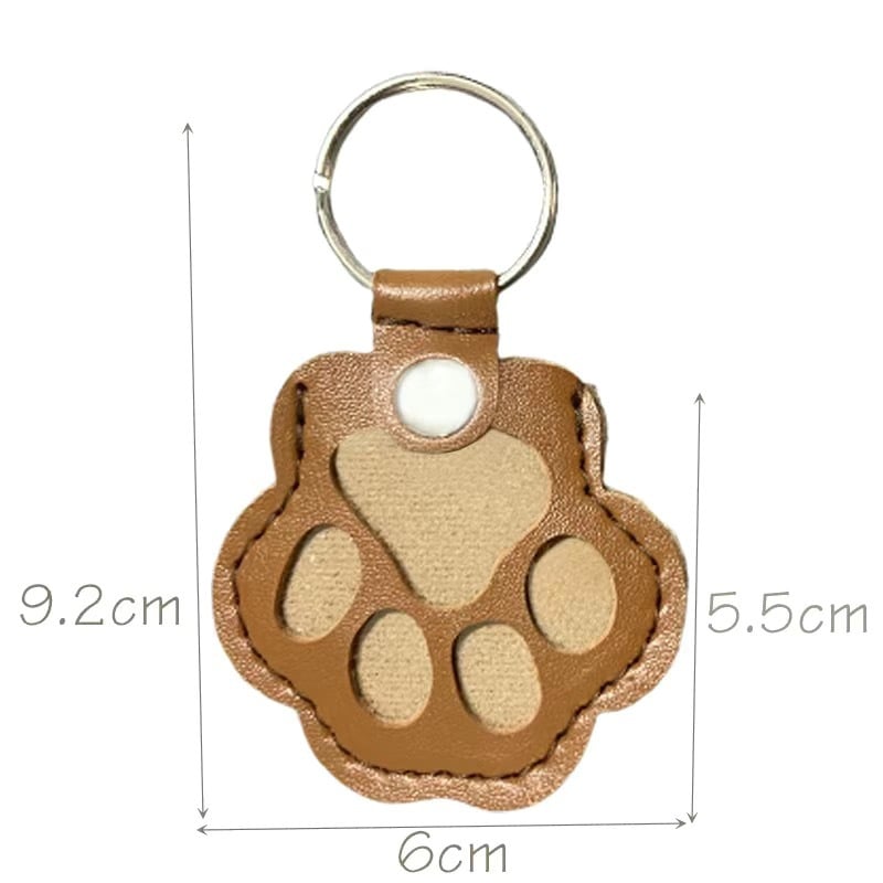 Pet Paw Shaped Leather Keychain