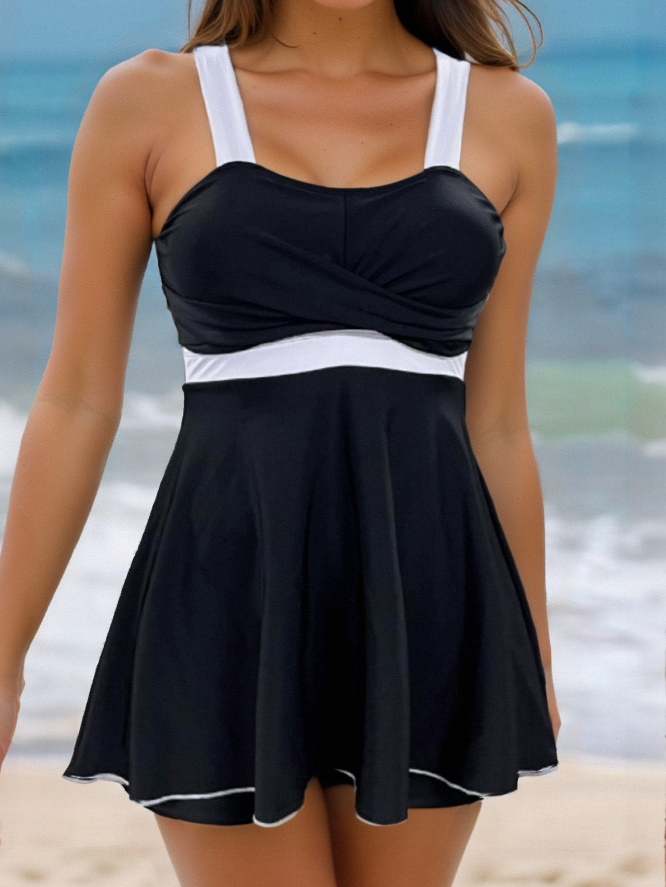 2025 Women's V Neck Swimdress