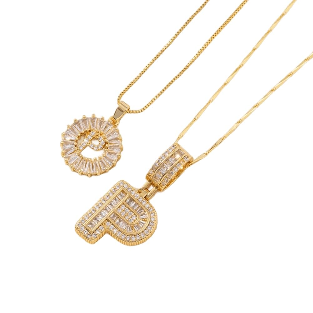 Initial Letter Pendant Necklaces