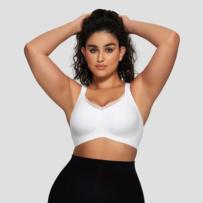 Women Wireless V-Neck Mesh Bralette