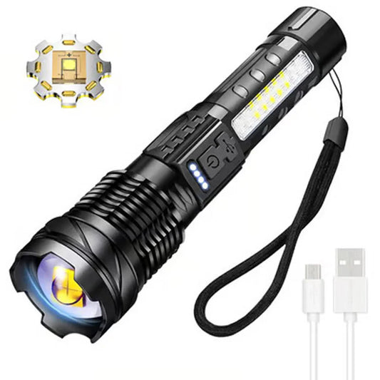 Multifunctional waterproof strong light flashlight
