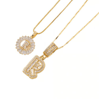 Initial Letter Pendant Necklaces
