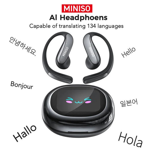 Wireless Bluetooth Translator Earphones, Featuring a Color Touchscreen, Ergonomic Design, 40-Hour Battery Life