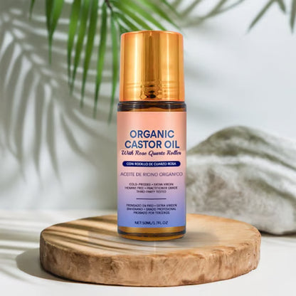 Organic Golden Castor Oil Roll-On with Rose Quartz