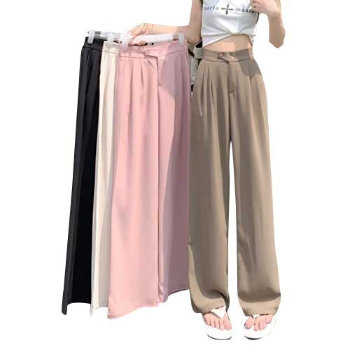 Figure-flattering versatile high-waisted wide leg trousers