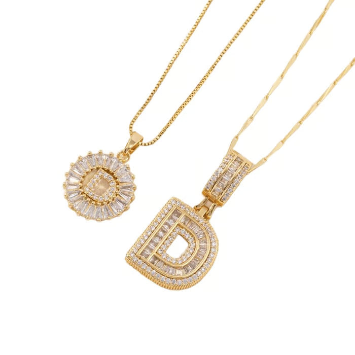 Initial Letter Pendant Necklaces