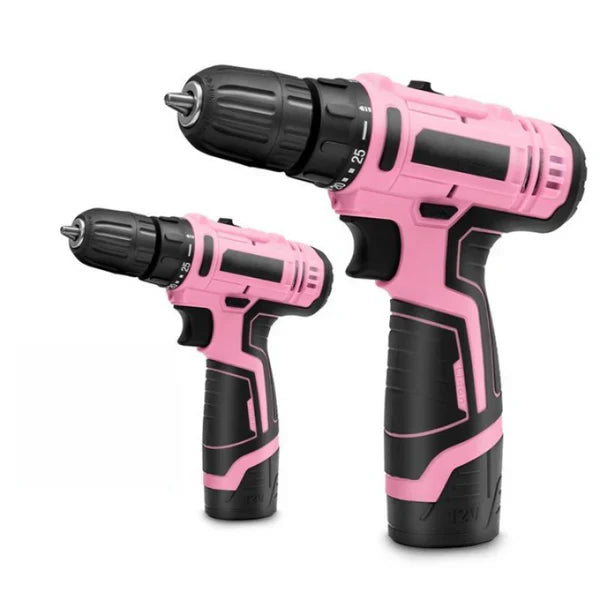 Pink Cordless Drill Driver Set