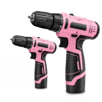 Pink Cordless Drill Driver Set