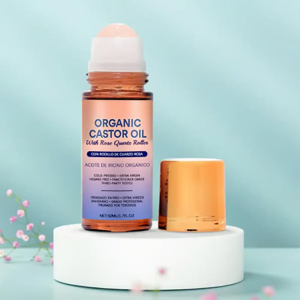 Organic Golden Castor Oil Roll-On with Rose Quartz