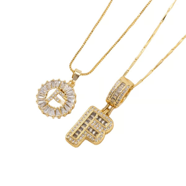 Initial Letter Pendant Necklaces