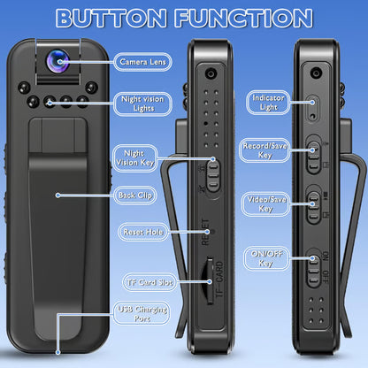 HD 1080P Rechargeable Mini Body Camera