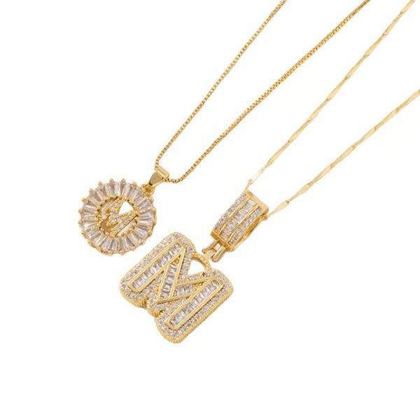 Initial Letter Pendant Necklaces
