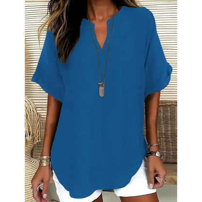 Women's Plain Shortsleeve Blouse