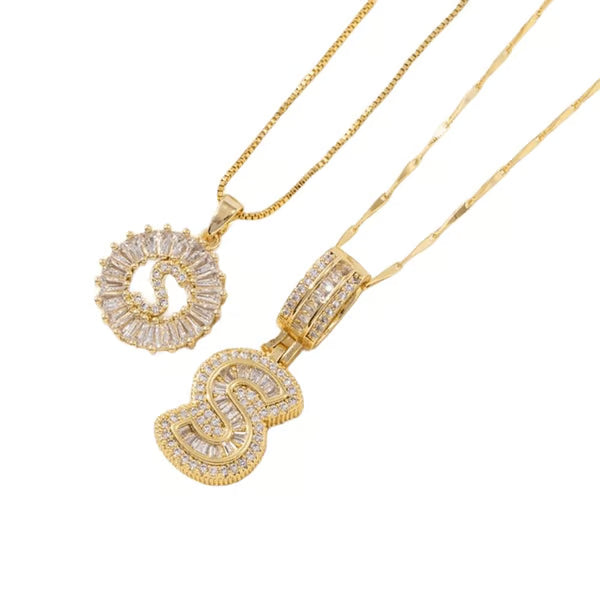 Initial Letter Pendant Necklaces