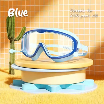 HD children's large frame waterproof and anti-fog swimming goggles