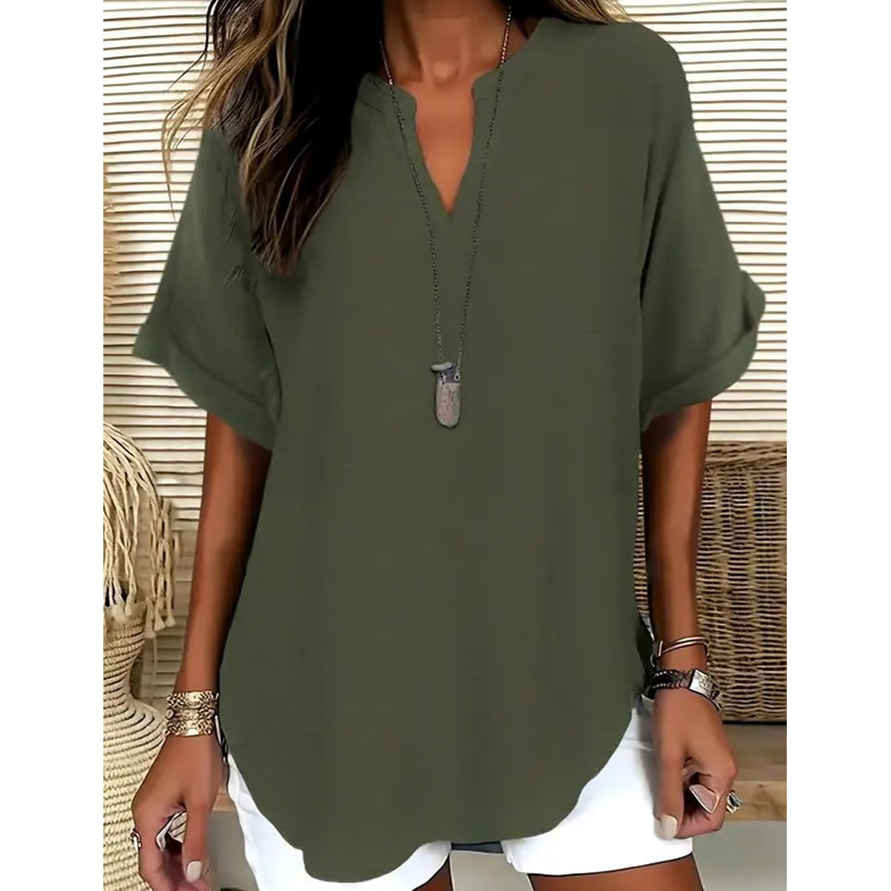 Women's Plain Shortsleeve Blouse