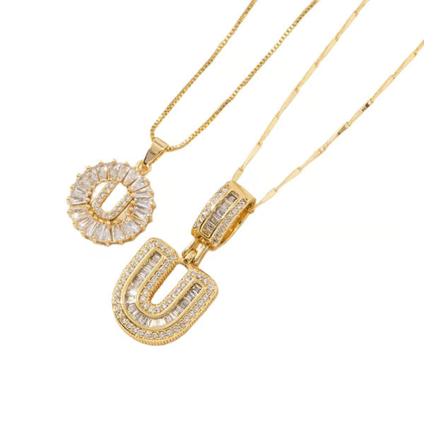 Initial Letter Pendant Necklaces
