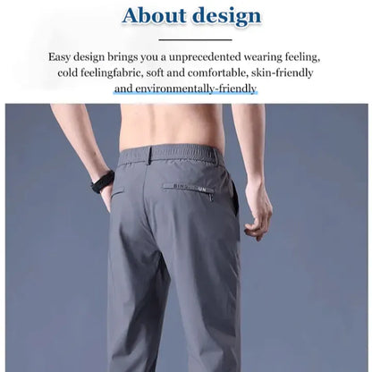 HOT Summer elastic ice silk thin trousers