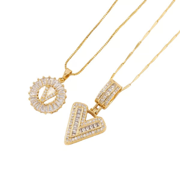 Initial Letter Pendant Necklaces
