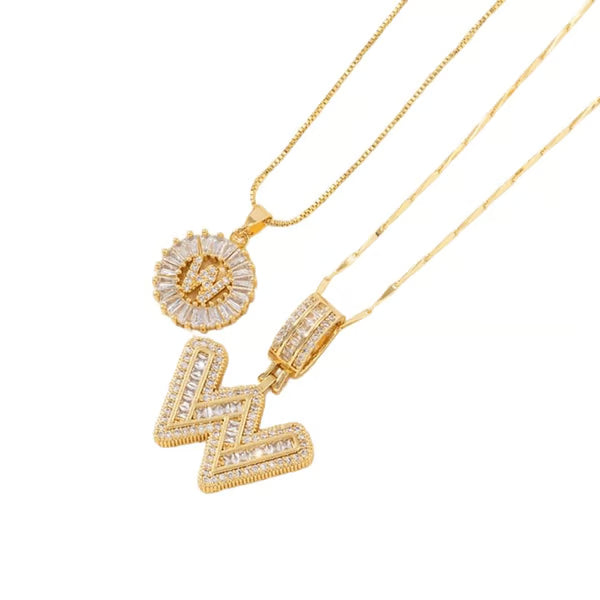 Initial Letter Pendant Necklaces